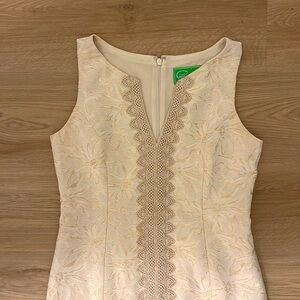 Pappagallo gold and cream shift dress